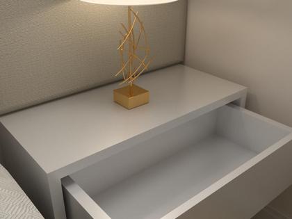 Imagem de PAR MESA CABECEIRA MDF 40cm COM GAVETA