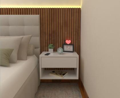 Imagem de PAR MESA CABECEIRA MDF 40cm COM GAVETA