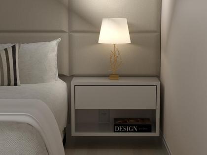 Imagem de PAR MESA CABECEIRA MDF 40cm COM GAVETA