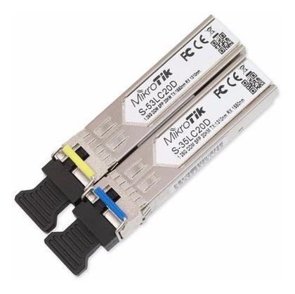Imagem de Par Modulos Sfp Gbic Mikrotik S-3553lc20d-1.25g 20km