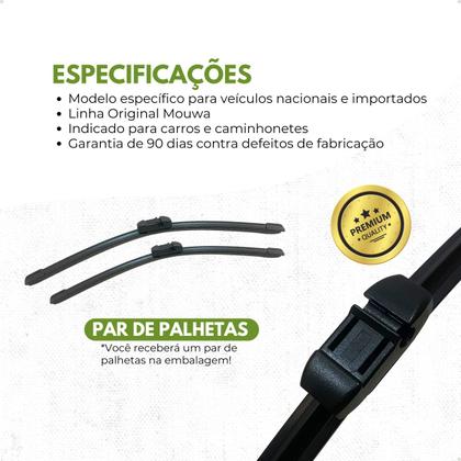 Imagem de Par Palheta Dianteira Flex Específica Original Mouwa MF2616 Ford Focus Click 2009 A 2013