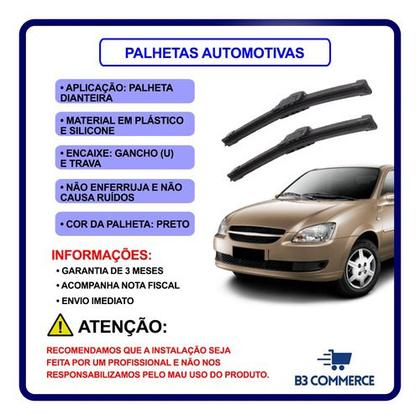 Imagem de Par Palheta Limpador Parabrisa Silicone Corsa Classic Todos