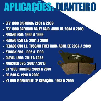 Imagem de Par Pastilha Dianteira Freio Nakata Honda CB 500 S 1998 A 2009