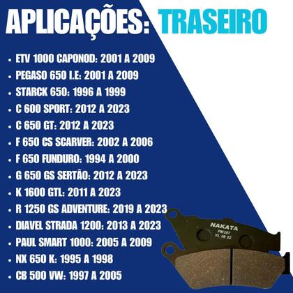 Imagem de Par Pastilha Dianteira Freio Nakata Honda CB 500 S 1998 A 2009