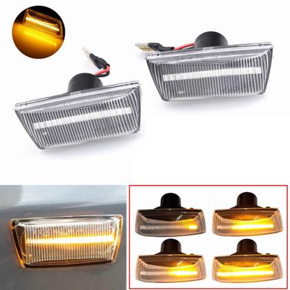 Imagem de Par Pisca Seta Sequencial GM Vectra 2006 a 2009 Transparente Lente Cristal lâmpada Led Sinal repetidor Elegance GT GT-X Elite Expression 2.0 Remix 2.4