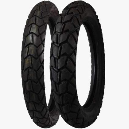 Imagem de Par Pneus Dianteiro e Traseiro Largo Nxr Bros 125 150 90/90-19 + 120/90-17 Maggion Viper