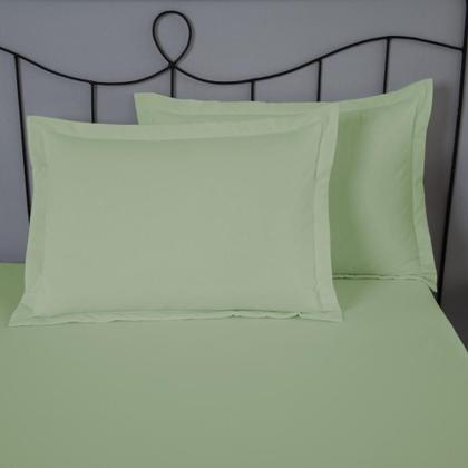 Imagem de Par Porta Travesseiro Avulso Algodão Percal 140 Fios c/ Abas Liso 70x50 - 2 un