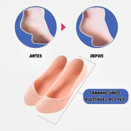 Imagem de Par Protetor Calcanhar Silicone Gel Meia Respirável Anti Odor Nude Original Top Promo