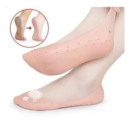 Imagem de Par Protetor Calcanhar Silicone Gel Meia Sapatilha Invisível Anti Atrito Sapato Novo Proteção
