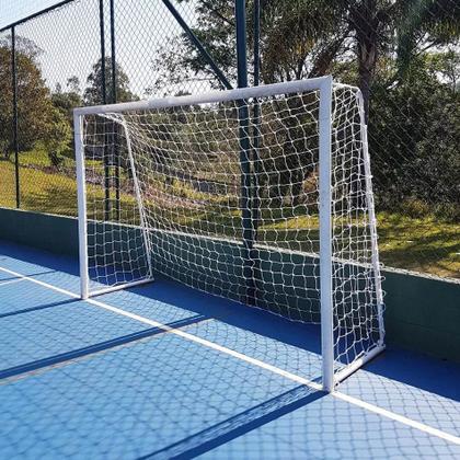 Imagem de Par Rede Gol Futsal Futebol De Salão Fio 4mm Proteção U.v9