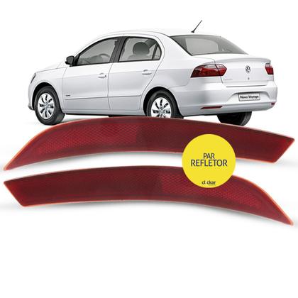 Imagem de Par Refletor Lanterna Olho de Gato Para-choque Traseiro Volkswagen Voyage G6 G7 2013 2014 2015 2016 2017 2018 2019 2020