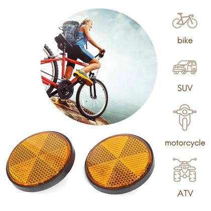 Imagem de Par refletor laranja redondo universal para motocicleta, ATV