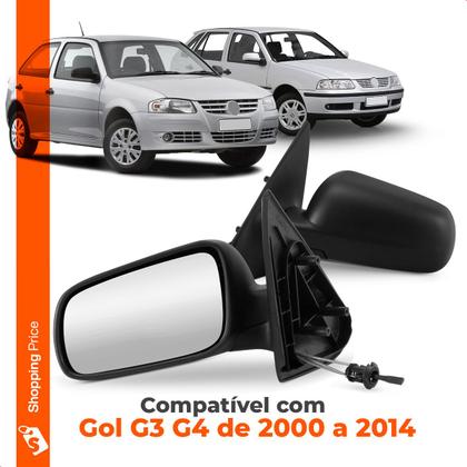 Imagem de Par Retrovisor Externo Gol G3 G4 1999 a 2014 4 Portas Controle Manual