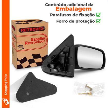 Imagem de Par Retrovisor Externo Gol Saveiro G3 G4 1999 a 2014 2 Portas Fixo