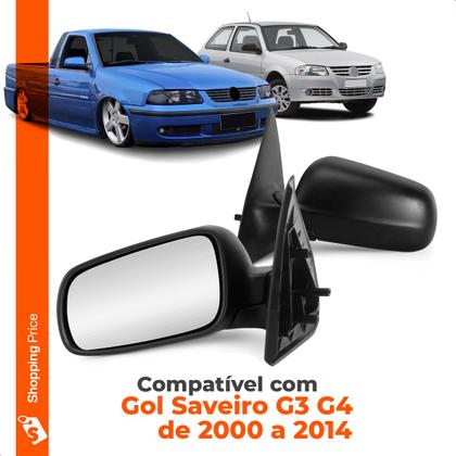 Imagem de Par Retrovisor Externo Gol Saveiro G3 G4 1999 a 2014 2 Portas Fixo