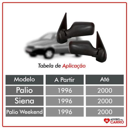 Par Retrovisor Externo sem Controle Palio Todos 96 a 2000 4p - COFRAN RETROVISORES Imagem de Par Retrovisor Externo sem Controle Palio Todos 96 a 2000 4p