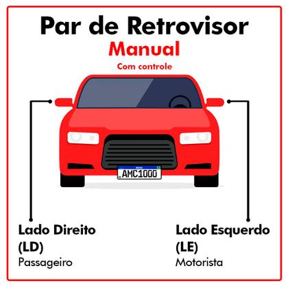 Imagem de Par Retrovisor Externo Uno Mille Economy 11/14 com Controle Le + Ld 4p