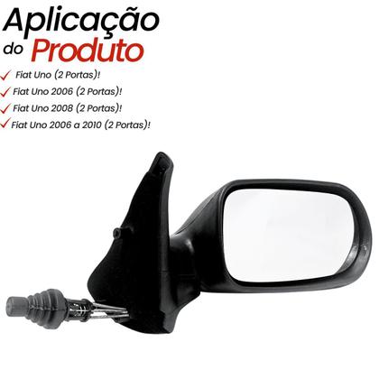 Imagem de Par Retrovisor Fiat Uno Fire Mille Way 2001 2002 2003 2004 2005 2006 2007 2008 2009 2010 Com Controle 2 Portas