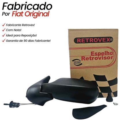Imagem de Par Retrovisor Fiat Uno Mille Fire Way 2004 2005 2006 2007 2008 2009 2010 2011 2013 com Controle e Acabamentos 2 Portas