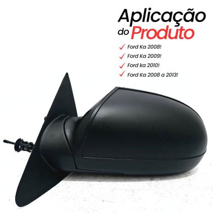 Imagem de Par Retrovisor Ford Ka 2008 2009 2010 2011 2012 2013 Com Controle Interno Manual