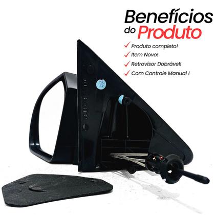 Imagem de Par Retrovisor Ford Ka 2008 2009 2010 2011 2012 2013 Com Controle Interno Manual