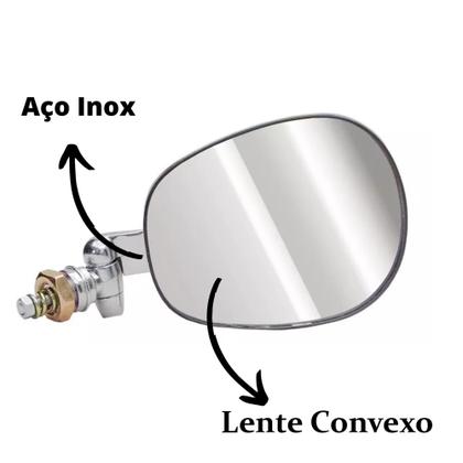 Imagem de Par Retrovisor Fusca 69 Ao Ano 78 Cromado Aço Inox Convexo