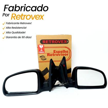 Imagem de Par Retrovisor lateral Chevrolet Celta 2007 2008 2009 2010 2011 2012 2013 2014 com Controle interno Manual