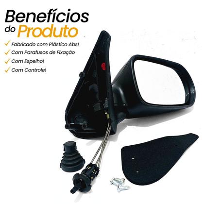 Imagem de Par Retrovisor Uno Fire Flex 4 Portas 2006 2007 2008 2009 2010 Controle Manual