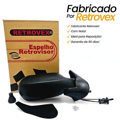 Imagem de Par Retrovisor Uno Fire Flex 4 Portas 2006 2007 2008 2009 2010 Controle Manual