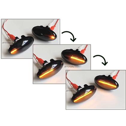 Imagem de Par Seta Pisca Dinâmica Peugeot 206 207 307 Citroen C3 Lâmpada Led sinal repetidor para-lama dianteiro completo com lente acessórios novo alerta
