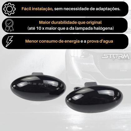 Imagem de Par Seta Pisca Dinâmica Peugeot 206 207 307 Citroen C3 Lâmpada Led sinal repetidor para-lama dianteiro completo com lente acessórios novo alerta