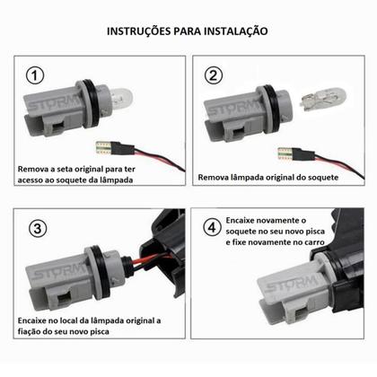 Imagem de Par Seta Sequencial Chevrolet GM Cruze Sedan e Hatch Lampada led sequencial para-lama dianteiro dinâmico Sinal Repetidor Lateral Lado