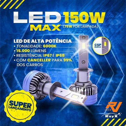 Imagem de Par Ultra Led Max H3 6000k 15000lm 150w 12v/24v