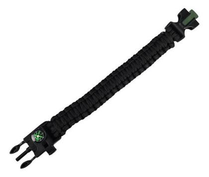 Imagem de Paracord Pulseira Camping Apito Bussola Pederneira