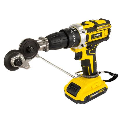 Imagem de Parafusadeira 3/8 com 2 Baterias 21v Bivolt e Cortador de Chapa  Titanium Platina