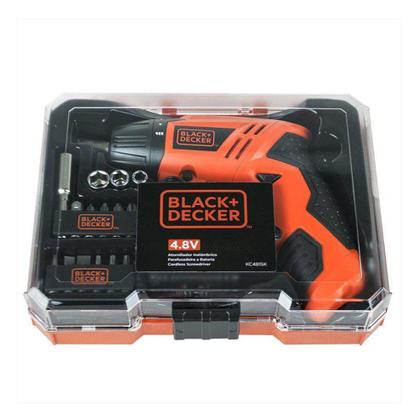 Imagem de Parafusadeira à Bateria 1/4" 4,8V Bivolt com 16 Acessórios e Maleta KC4815K-BR Black + Decker