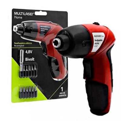 Imagem de Parafusadeira à Bateria 4,8V com Kit 11 Peças HO031 Bivolt MULTILASER