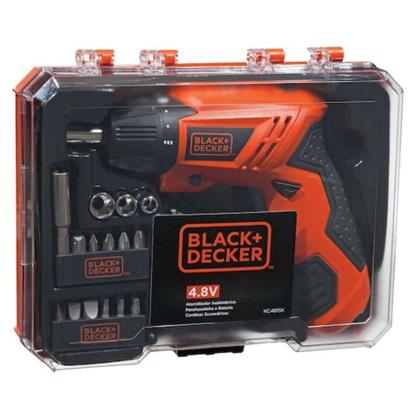 Imagem de Parafusadeira à Bateria 4,8V com Kit 16 Peças e Maleta KC4815K BLACK+DECKER