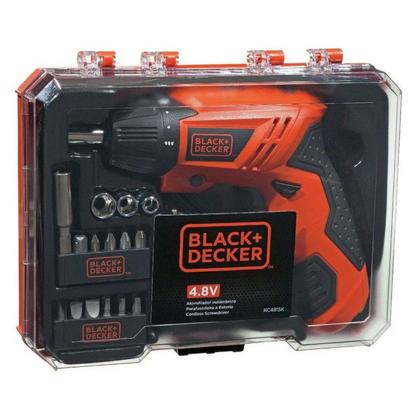 Imagem de Parafusadeira à Bateria Black Decker 1/4" 4,8v Kit 16 Peças + Maleta