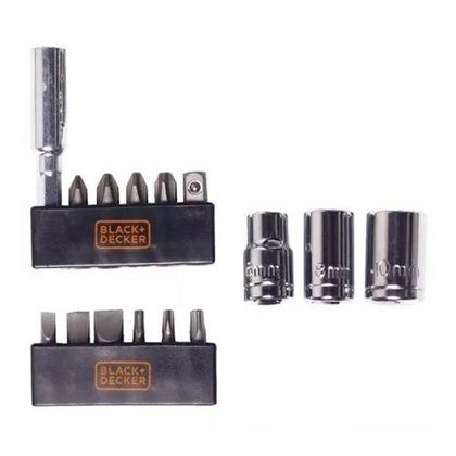 Imagem de Parafusadeira à Bateria Black Decker 1/4" 4,8v Kit 16 Peças + Maleta