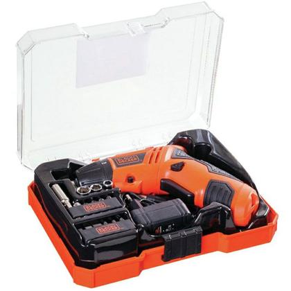 Imagem de Parafusadeira à Bateria Black Decker 1/4" 4,8v Kit 16 Peças + Maleta