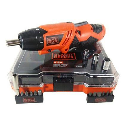 Imagem de Parafusadeira à Bateria Black Decker 1/4" 4,8v Kit 16 Peças + Maleta