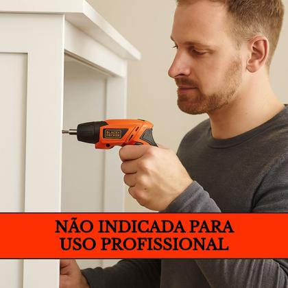 Imagem de Parafusadeira Bateria Black Decker 4.8v + Bits e Carregador Bivolt Portátil Sem Fio Montador Móveis