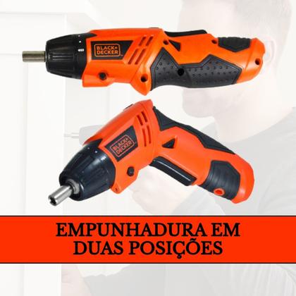 Imagem de Parafusadeira Bateria Black Decker 4.8v + Bits e Carregador Bivolt Portátil Sem Fio Montador Móveis