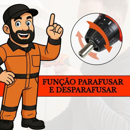 Imagem de Parafusadeira Bateria Black Decker 4.8v + Bits e Carregador Bivolt Portátil Sem Fio Montador Móveis