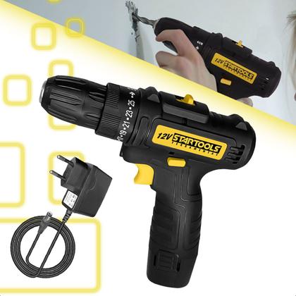 Imagem de Parafusadeira Bateria Recarregável 1.5ah Furadeira 12v Portátil Sem Fio Com Luz Led 25 Velocidades