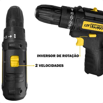 Imagem de Parafusadeira Bateria Recarregável 1.5ah Furadeira 12v Portátil Sem Fio Com Luz Led 25 Velocidades