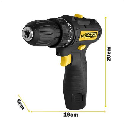 Imagem de Parafusadeira Bateria Recarregável 1.5ah Furadeira 12v Portátil Sem Fio Com Luz Led 25 Velocidades