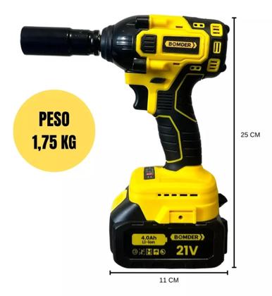 Imagem de Parafusadeira Chave De Impacto e furadeira Sem Fio Com 02 Baterias 21v
