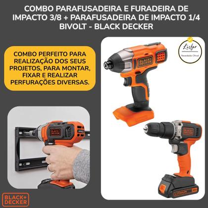 Imagem de Parafusadeira De Impacto 1/4 + Furadeira 3/8 De Impacto Biv.